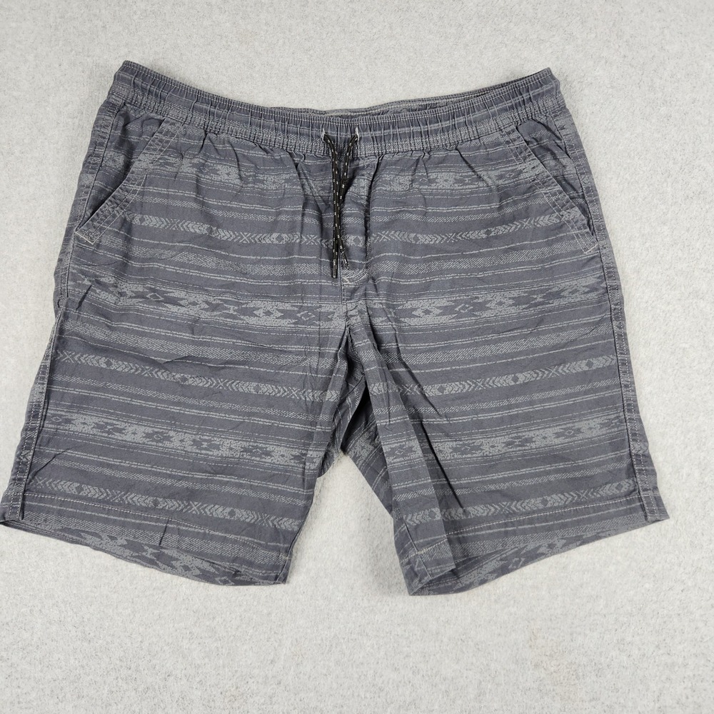 George Shorts Men Large Gray Tribal Southwestern Drawstring Elastic Waist Casual